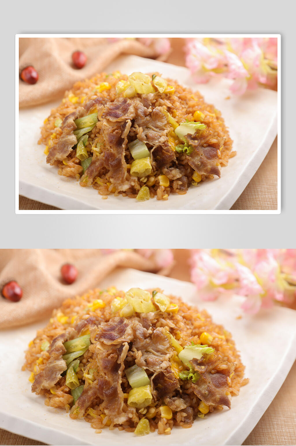 牛肉炒饭食品高清图片素材