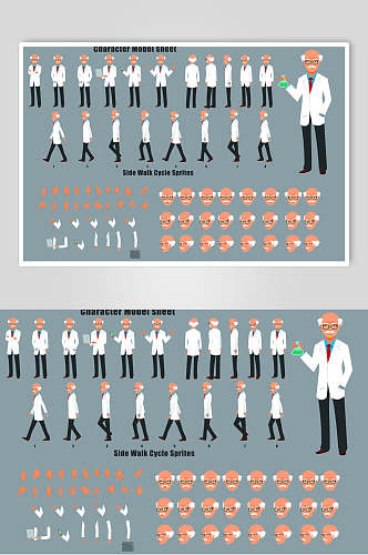 简约科学家人物角色矢量素材