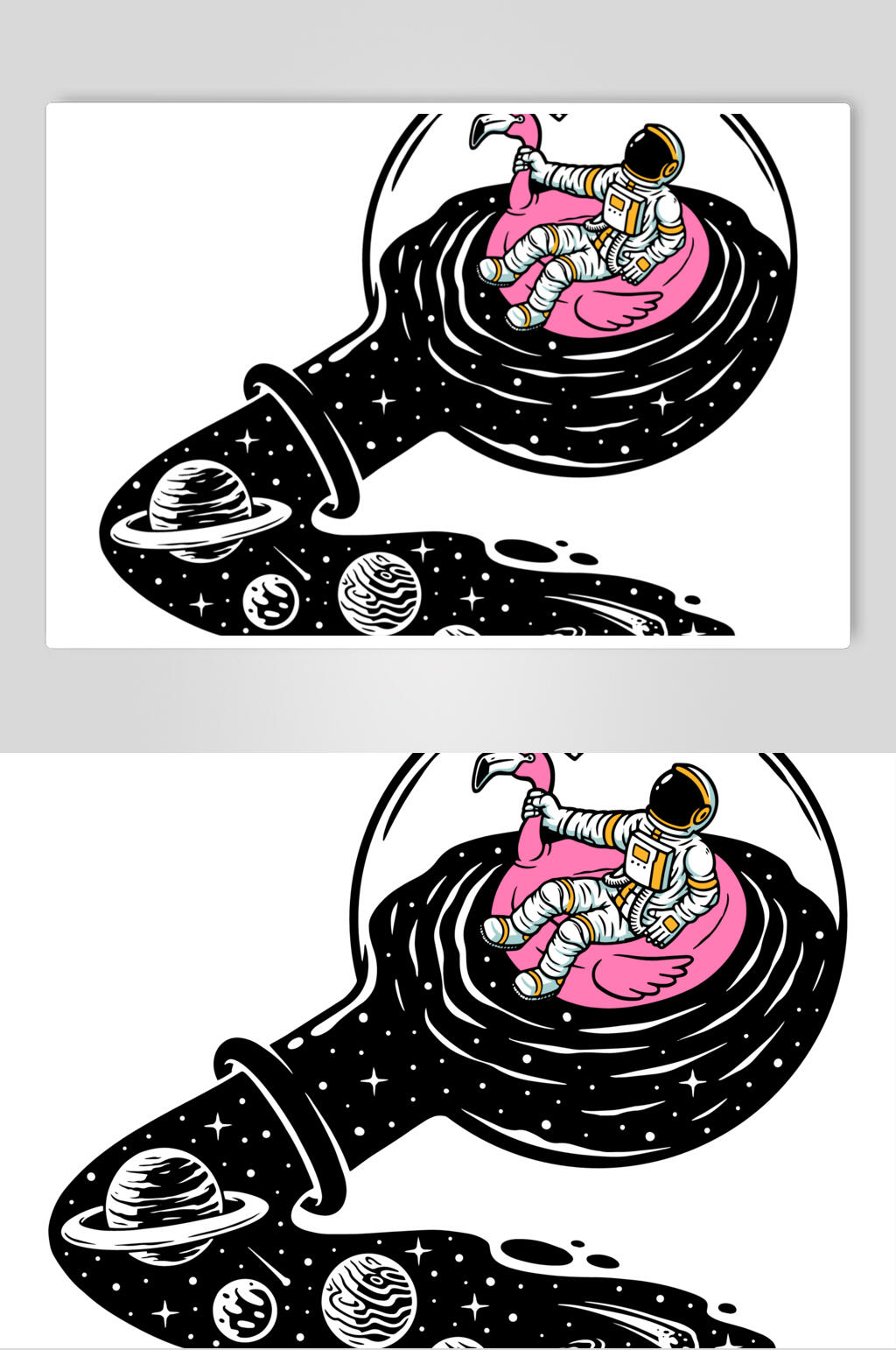黑色液体星球探险宇航员矢量素材素材