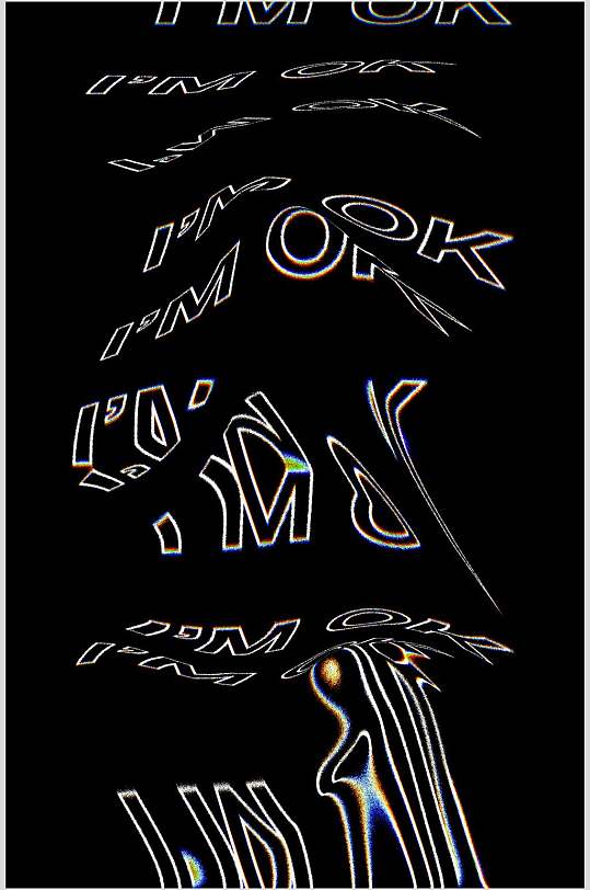 炫酷大气文字动感扭曲字体设计素材