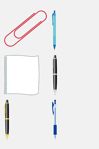 创意回形针钢笔卡通免抠素材