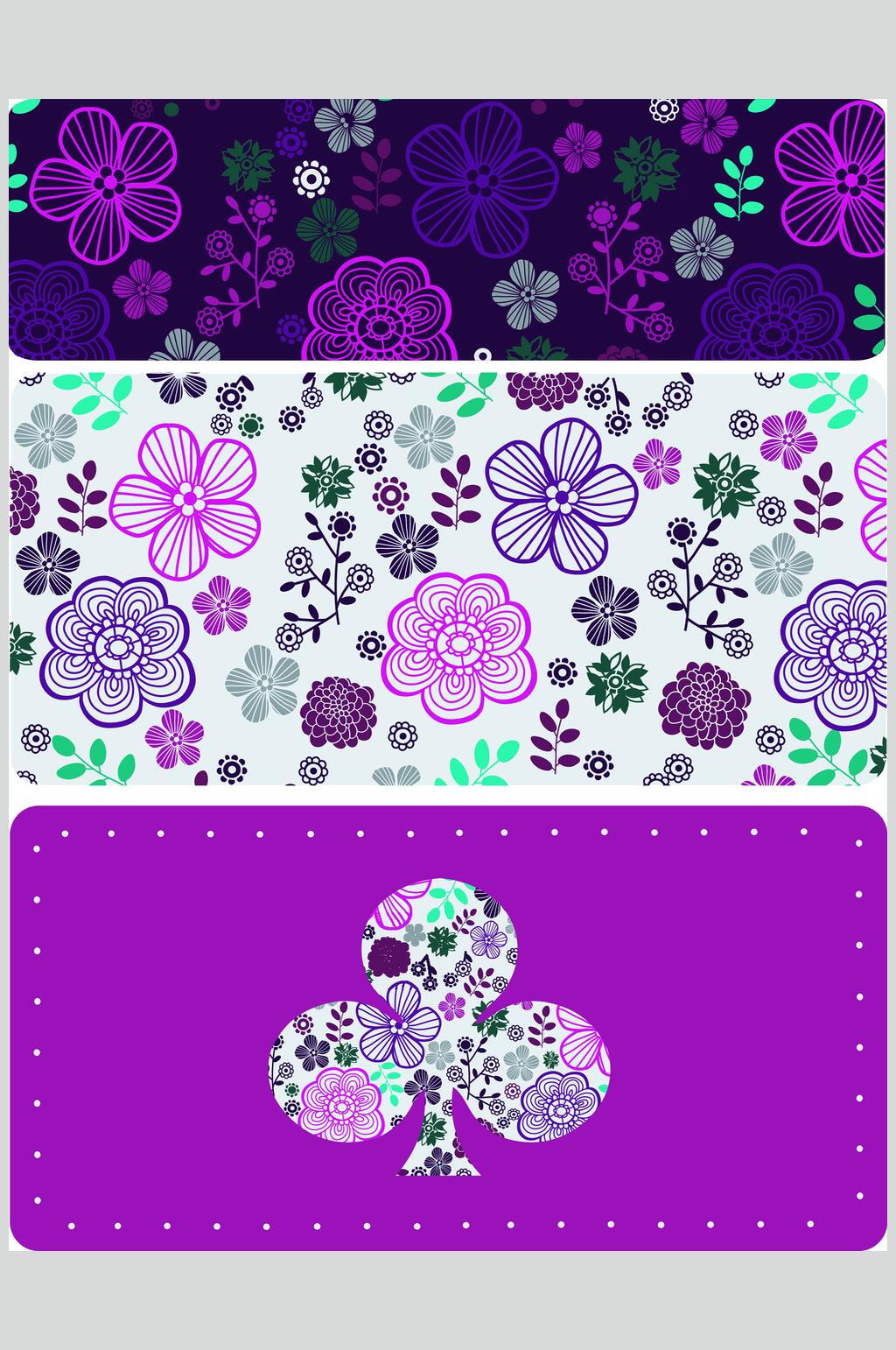 紫色花朵花纹花卉图案矢量素材素材