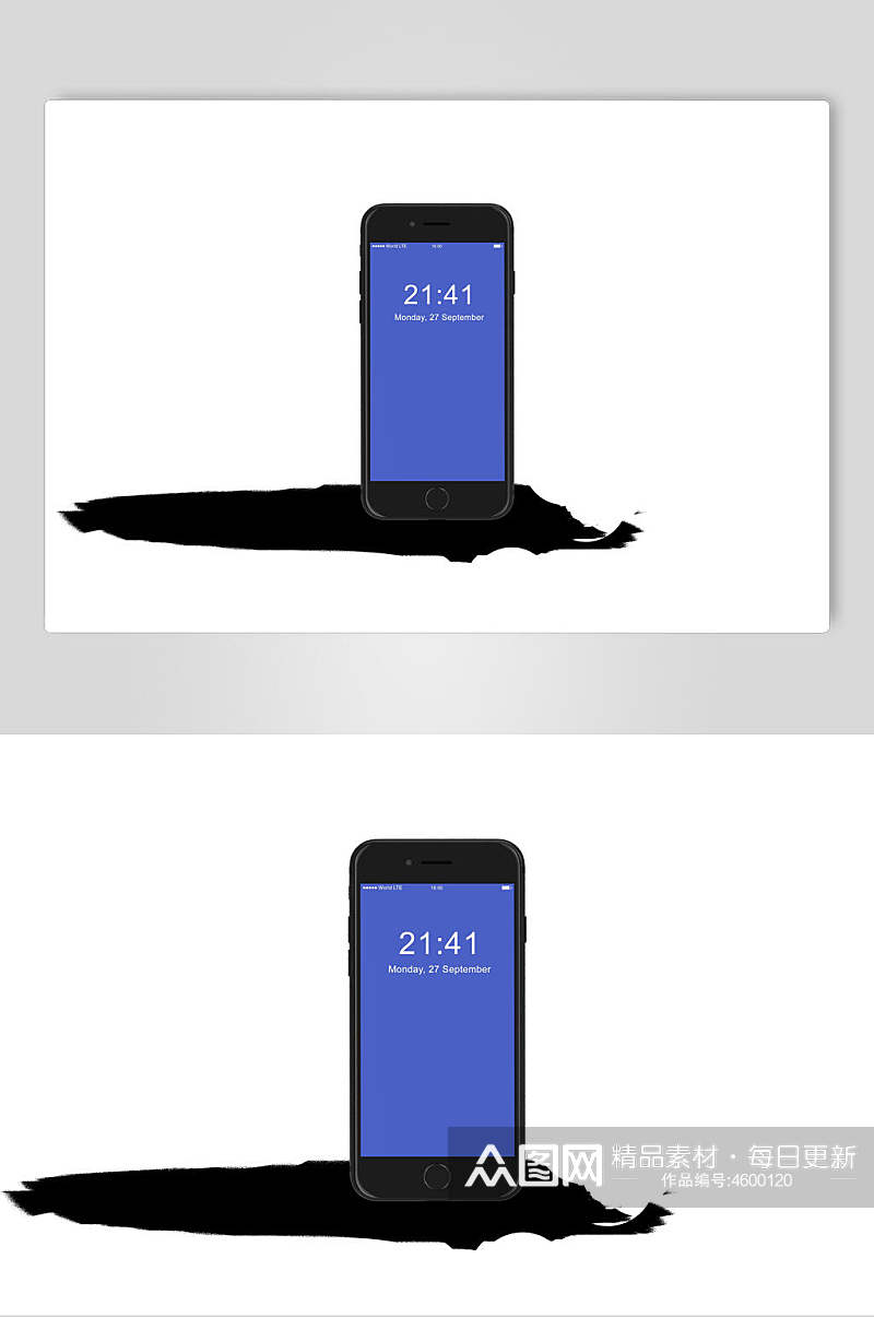 蓝紫色手机屏幕可贴图样机素材