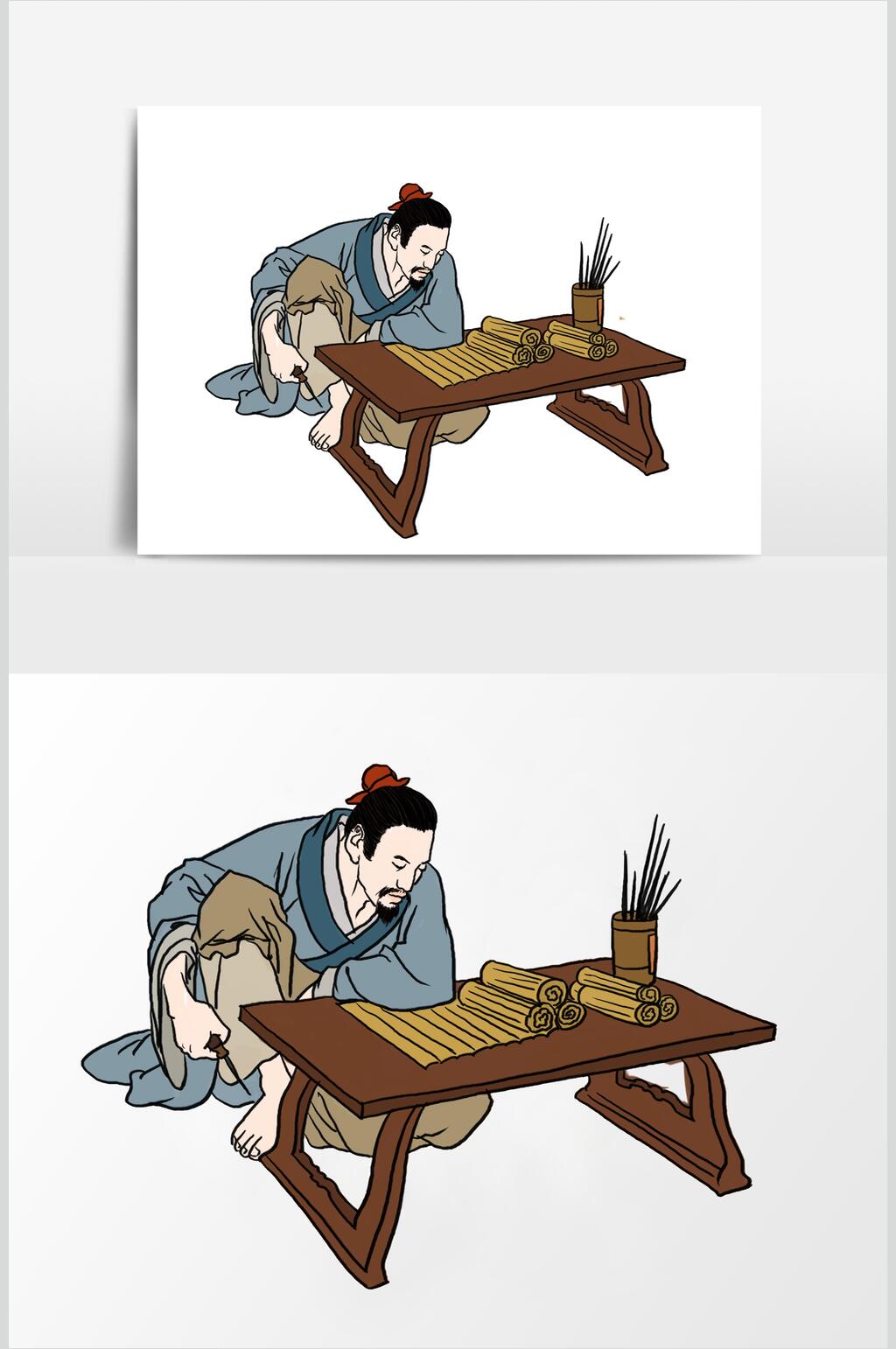白底古代古风人物素材素材