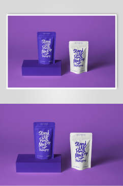 紫色创意包装袋样机
