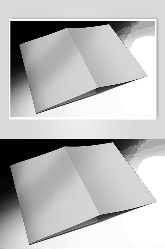 灰色的卡片大三折页样机