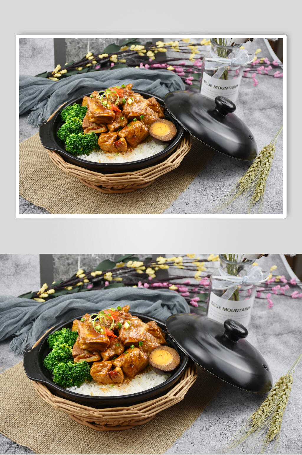新鲜煲仔饭食品摄影图片素材