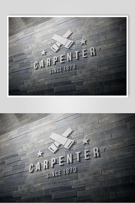 黑色英文墙面企业logo标志样机