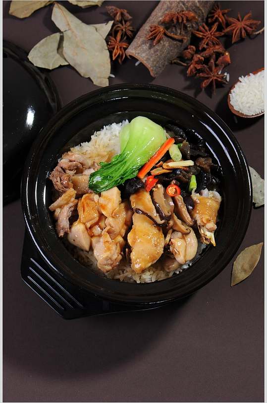 香菇滑鸡煲仔饭图片