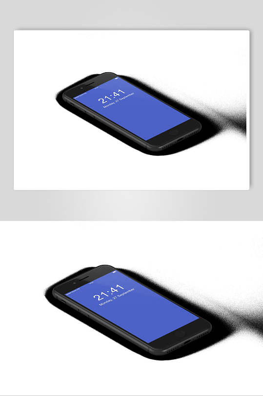 紫色创意手机屏幕可贴图样机