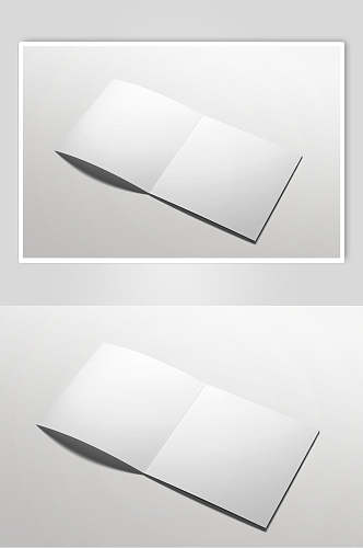 白色昌邑二折页方型折页样机