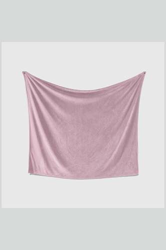 粉红色浴巾毛毯布料贴图样机