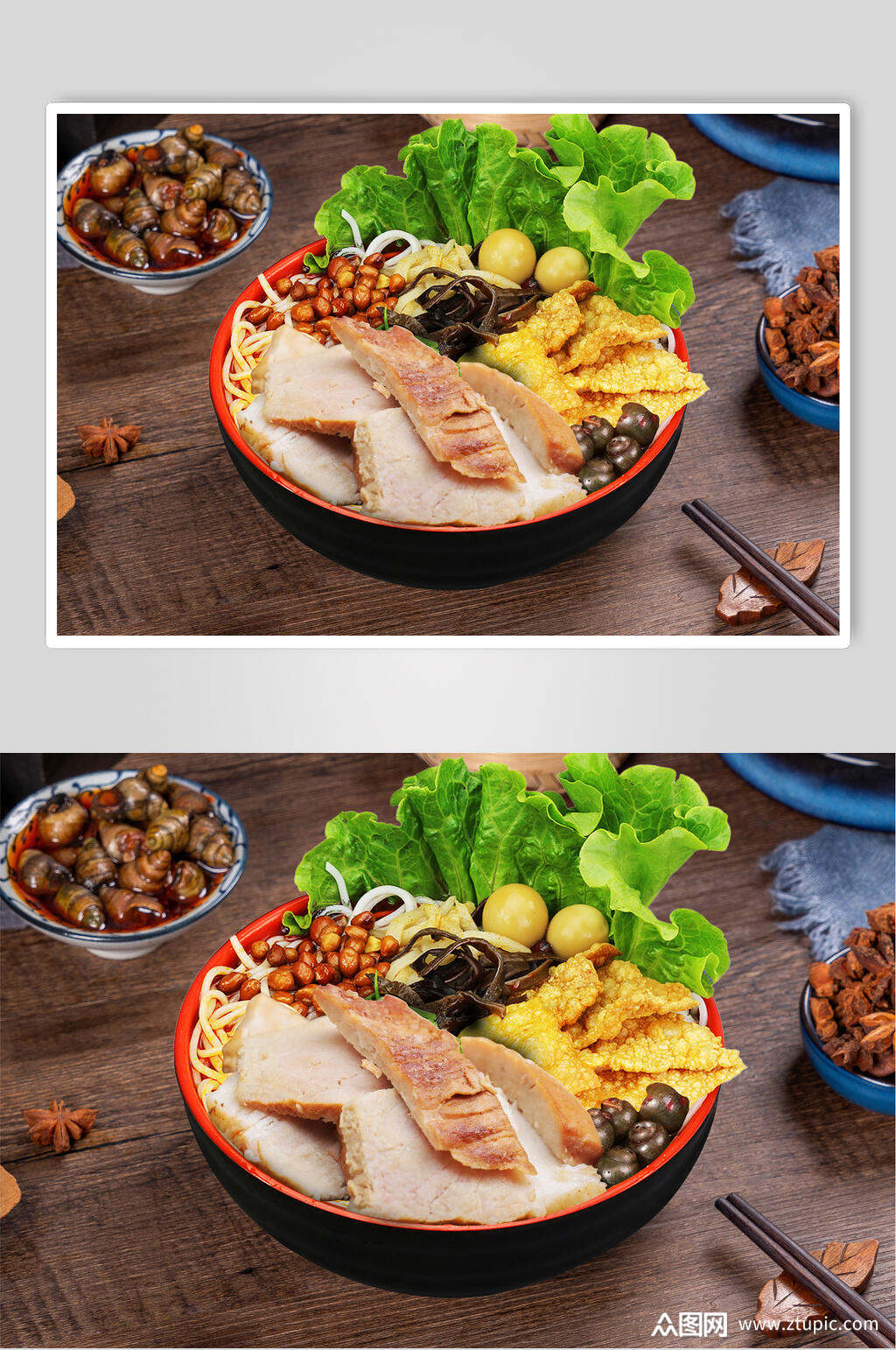 鲜肉螺蛳粉摄影图片素材