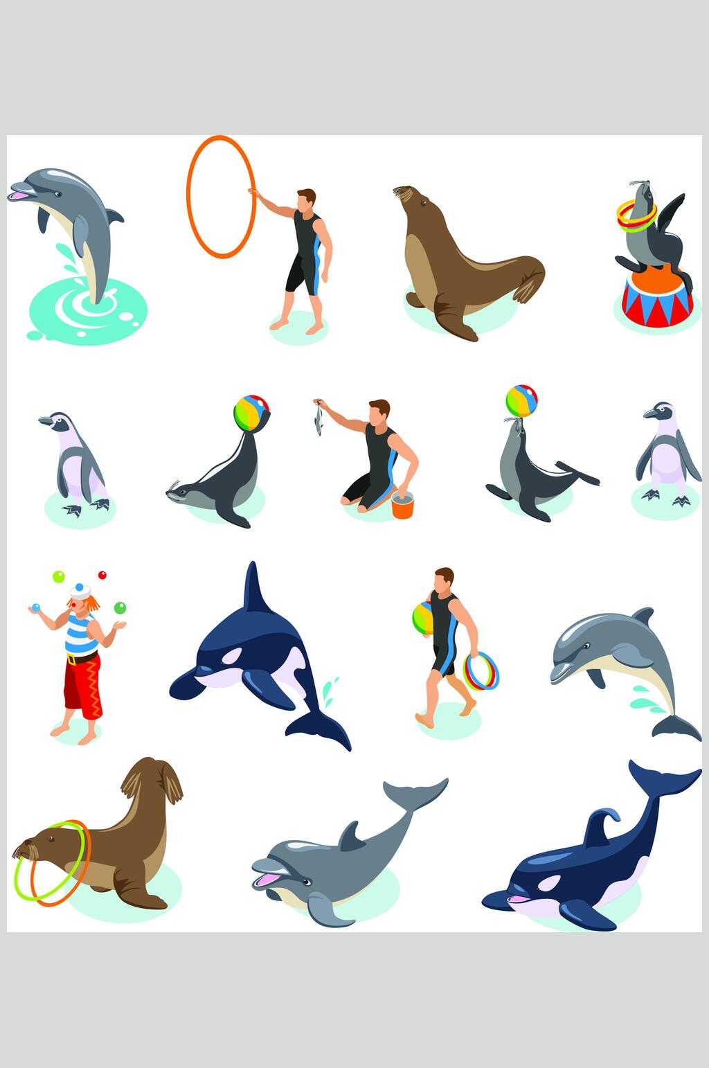海豚二点五动物矢量素材素材