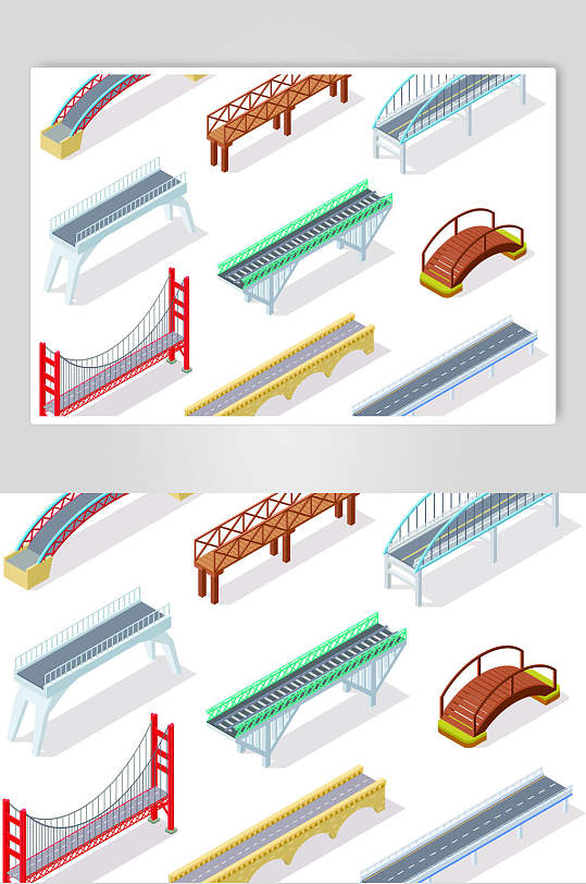 城市二点五桥梁矢量素材