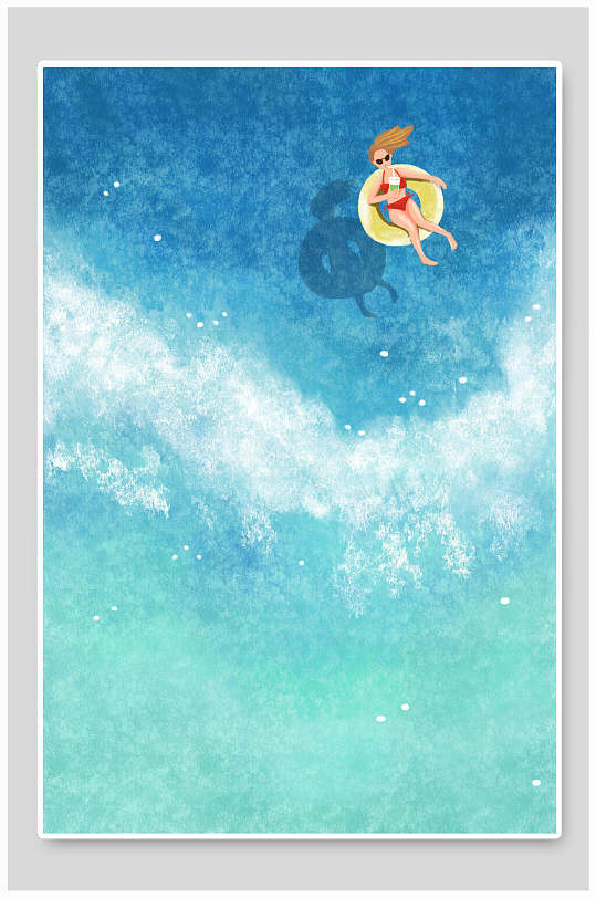 唯美海边插画风景背景素材立即下载唯美樱花海边风景cg插画春天你好