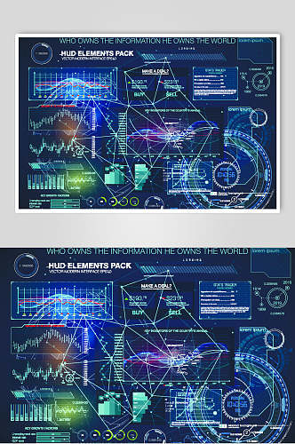 线条大气矢量科技可视化数据素材