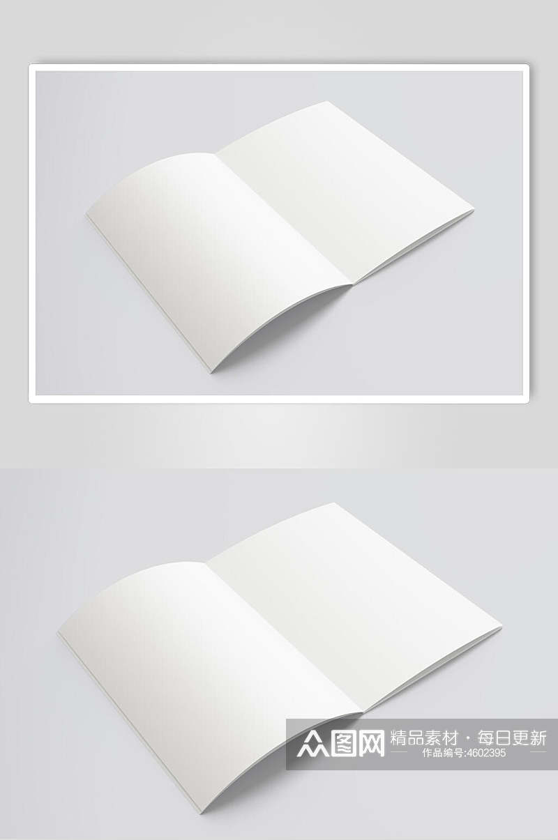 白色封面画册套装样机素材