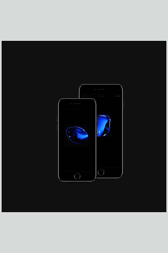 黑色的时尚手机界面贴图样机