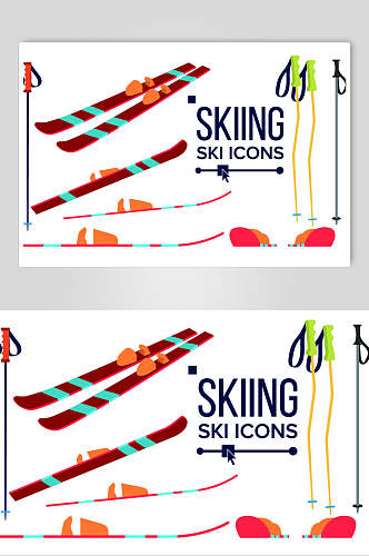 雪橇滑雪矢量素材