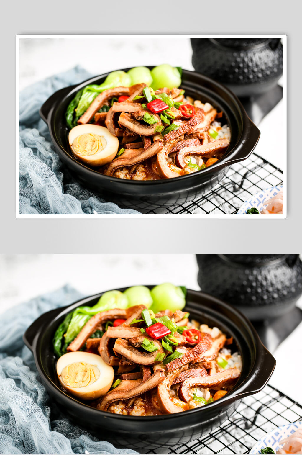 鱿鱼煲仔饭食品摄影图片素材