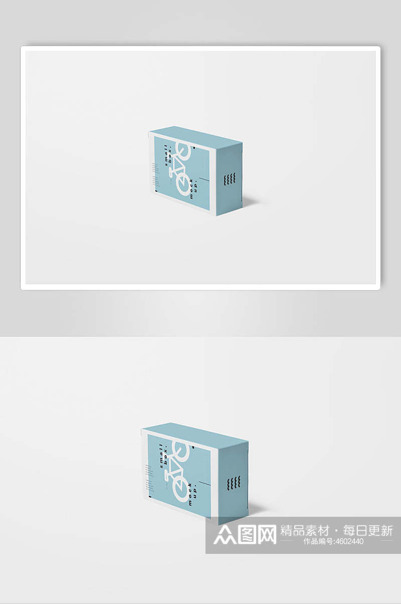 蓝色方盒简洁VI文创品牌样机素材