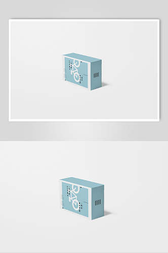 蓝色方盒简洁VI文创品牌样机