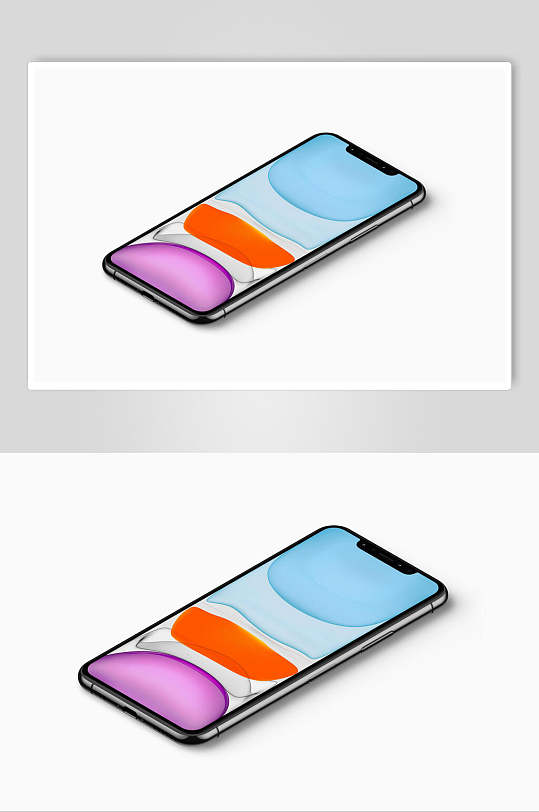 撞色时尚苹果手机界面贴图样机