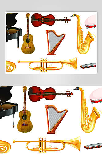小提琴各种乐器矢量素材