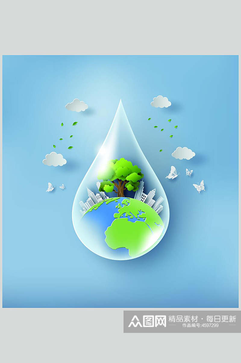 创意水滴环保矢量素材素材