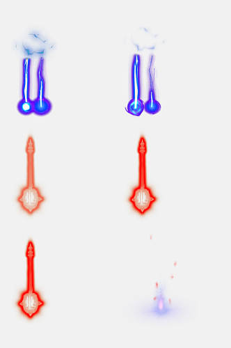 红色简约魔法特效免抠素材