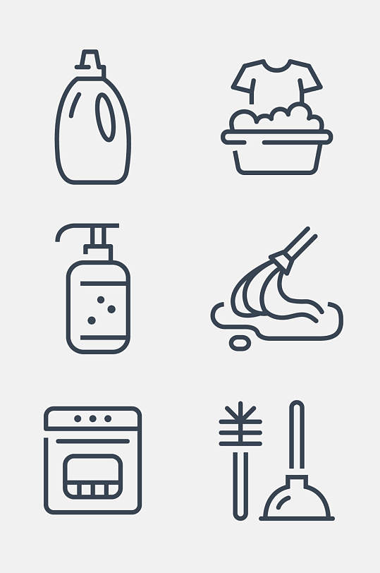 创意沐浴露黑色线性图标免抠素材