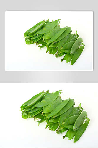 白底绿色荷兰豆食品图片