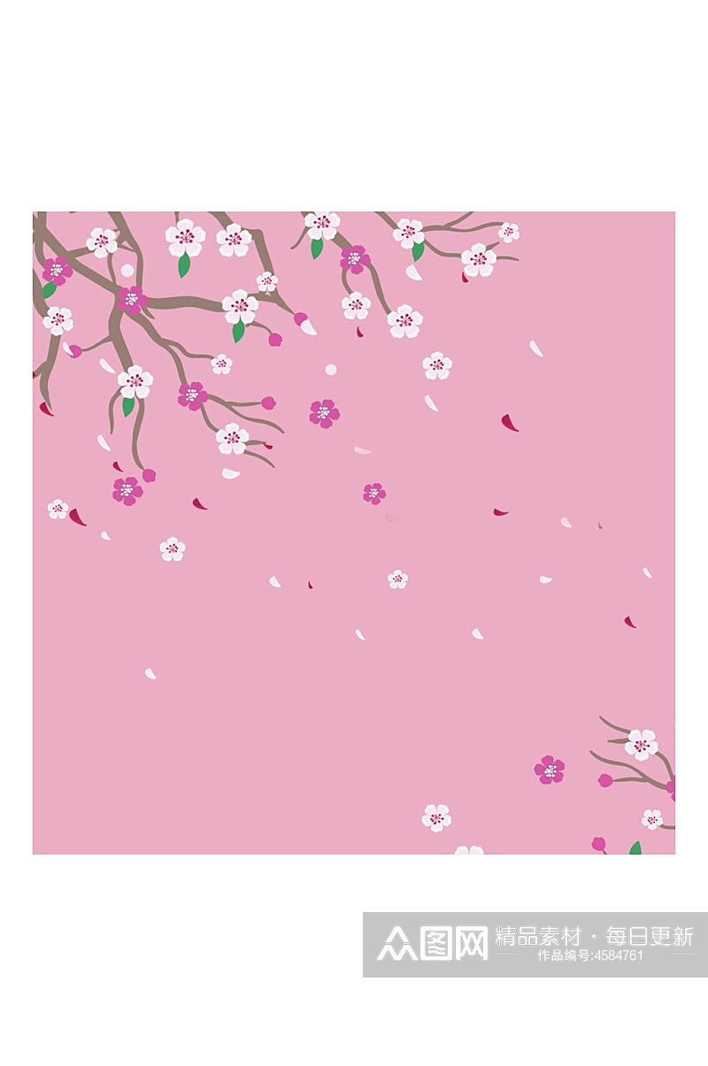 粉色花朵中秋礼盒包装设计素材