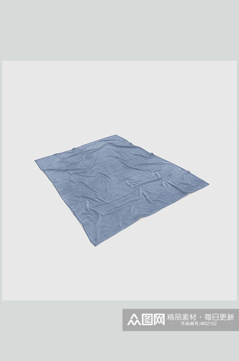 褶皱浴巾毛毯布料贴图样机素材