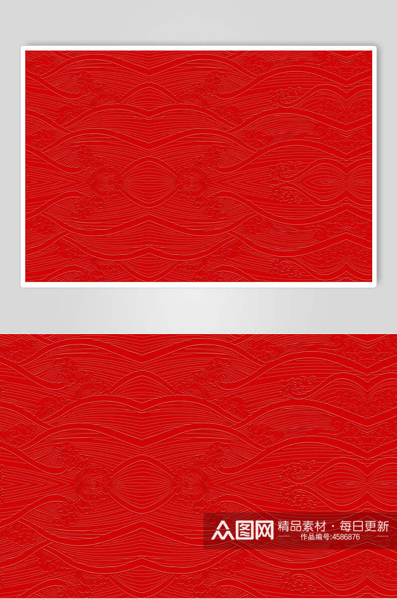 红色复古花纹纹理素材素材