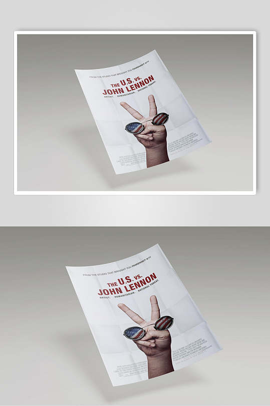 创意简约英文传单单页样机