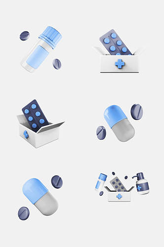 简约卡通胶囊医疗保健图标免抠素材