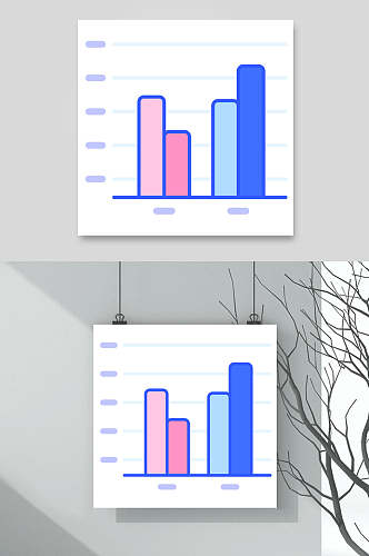 蓝色图表矢量素材