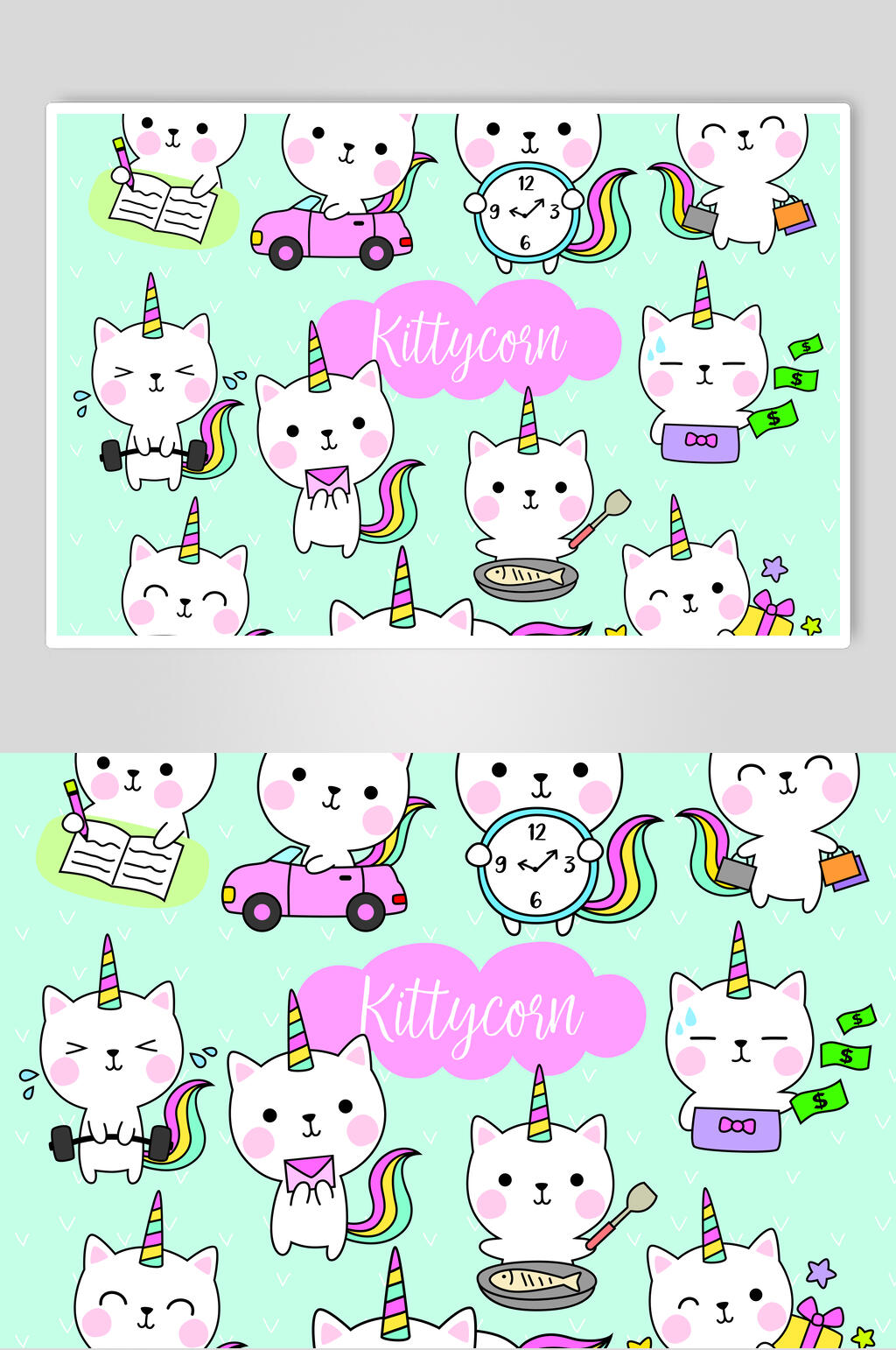 猫咪卡通小猫矢量素材素材