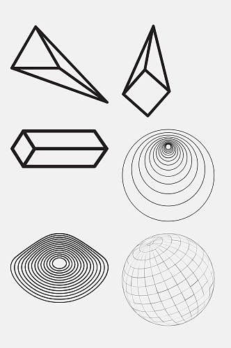 立体几何抽象形状图形免抠素材