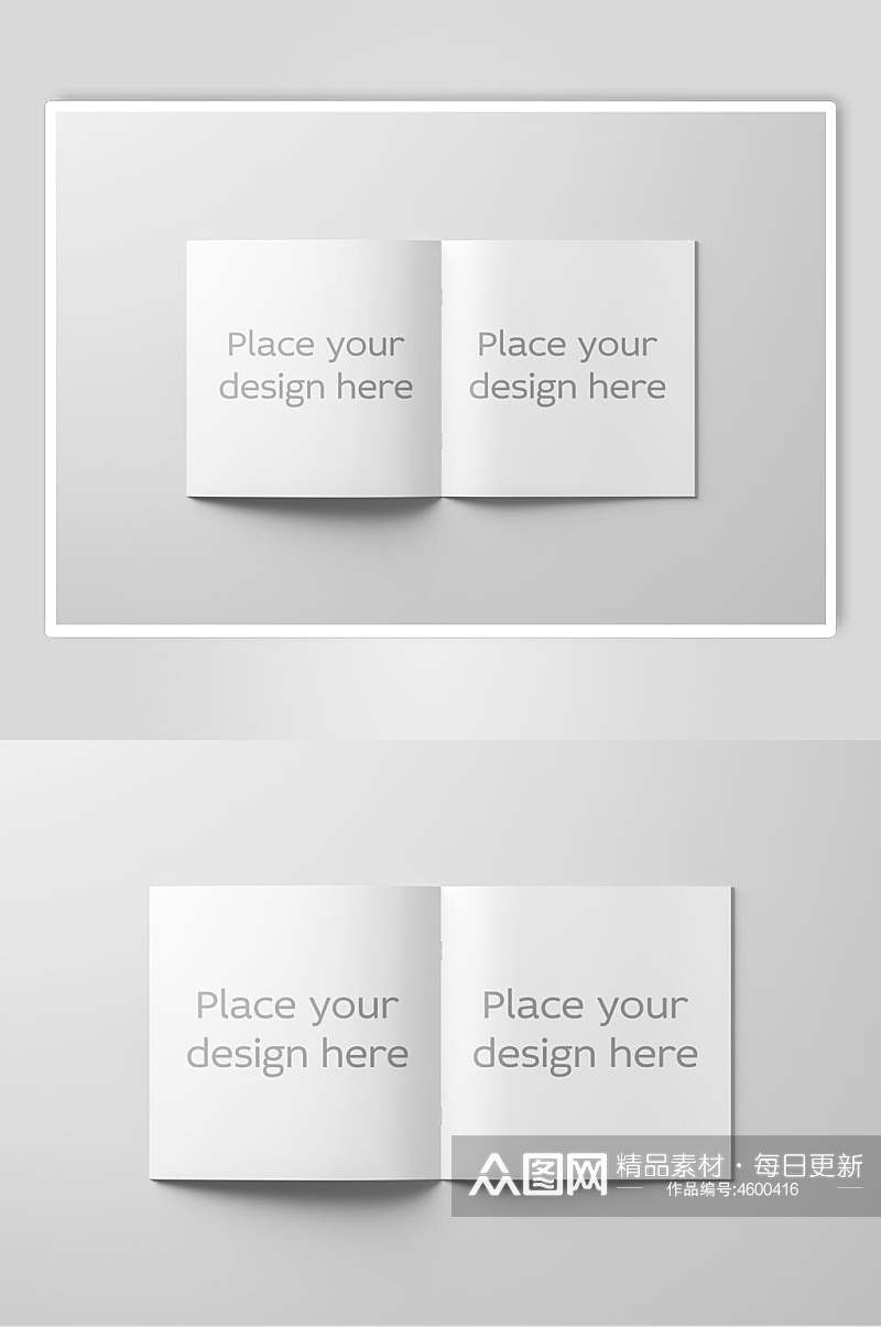 英文方型画册样机素材