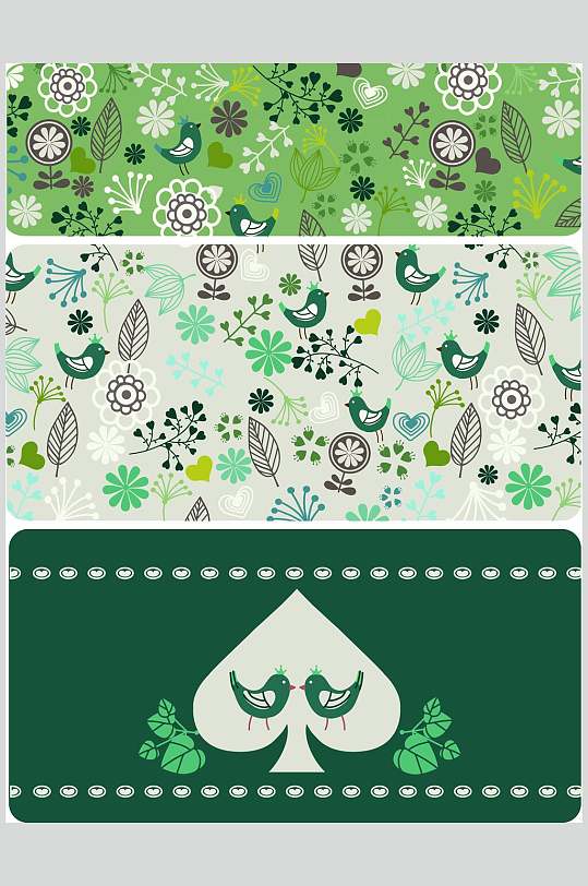 绿色时尚花纹花卉图案矢量素材