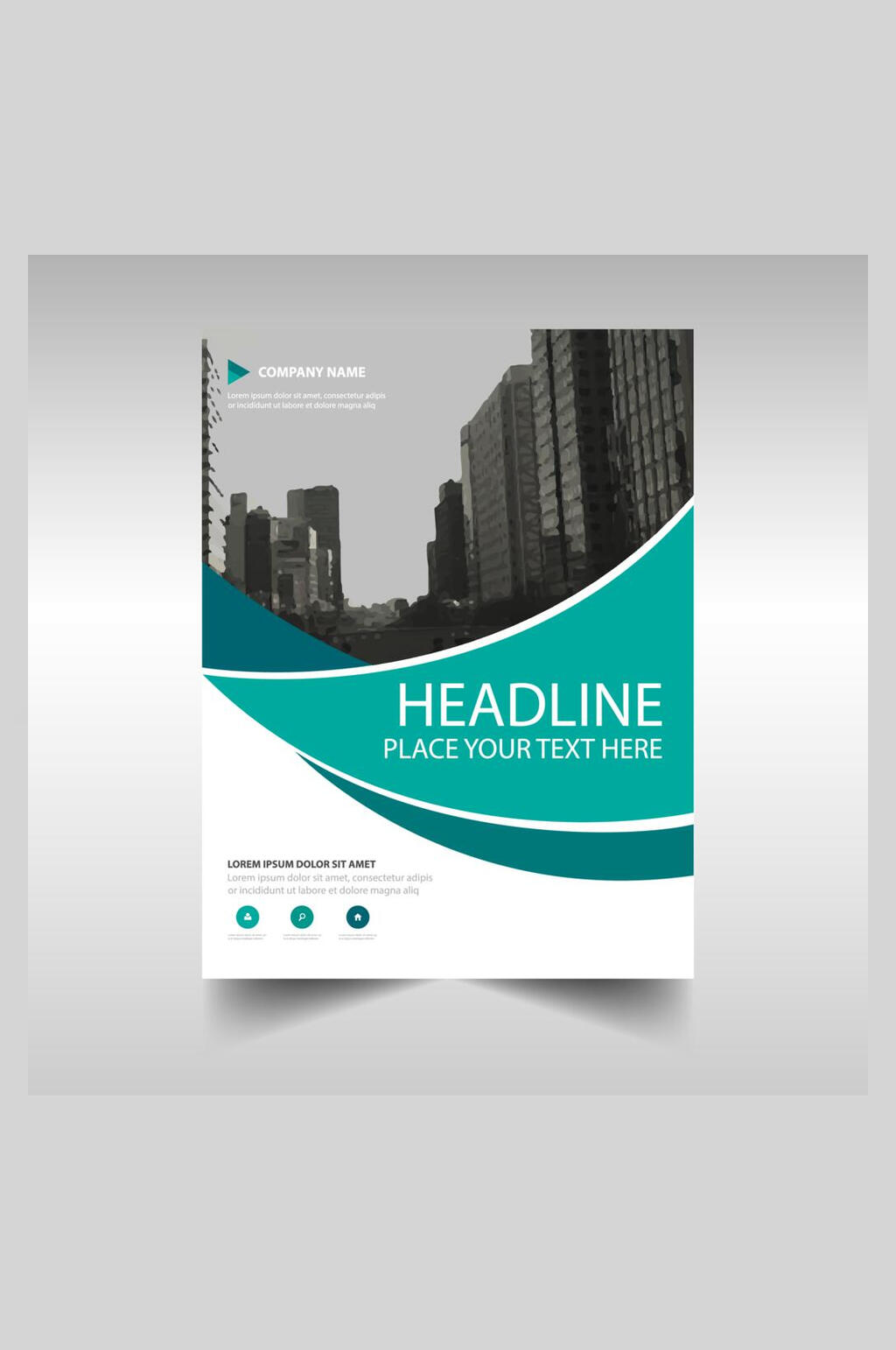 蓝色画册封面模板素材