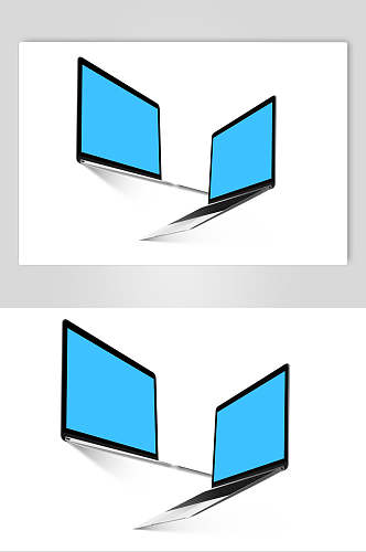 蓝色电脑电子网页界面样机
