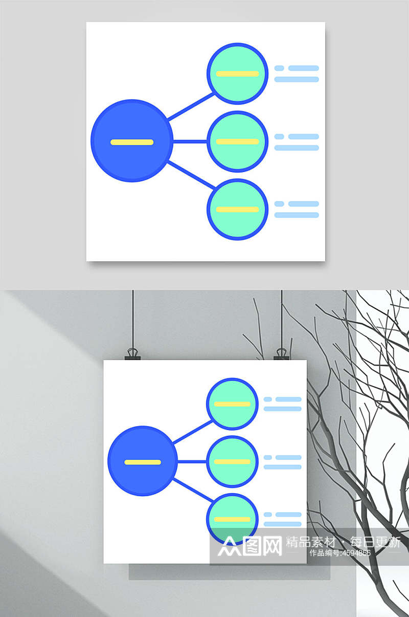 蓝绿图表矢量素材素材