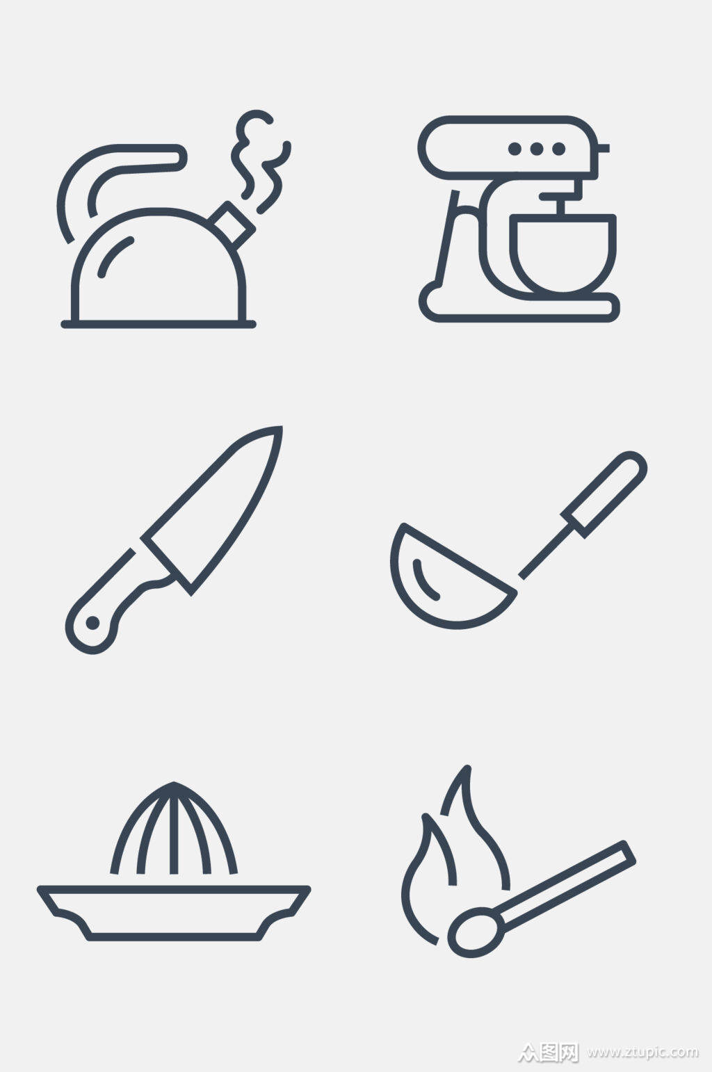 简约刀具线性图标免抠素材素材