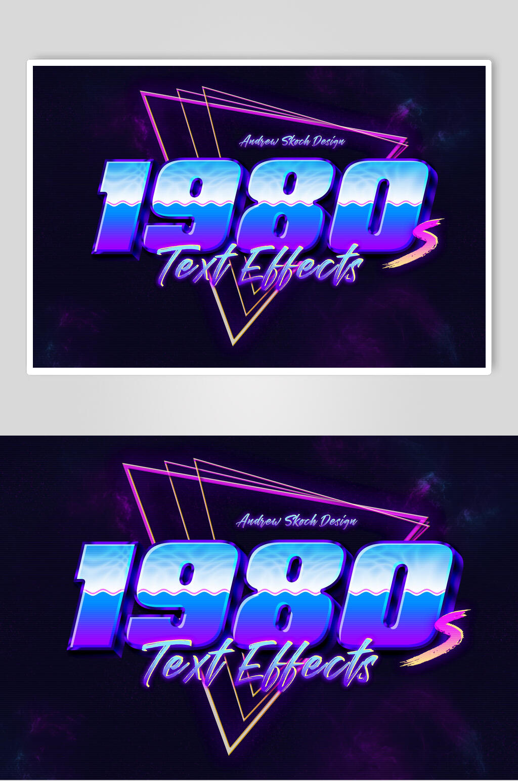 1980立体英文艺术字素材