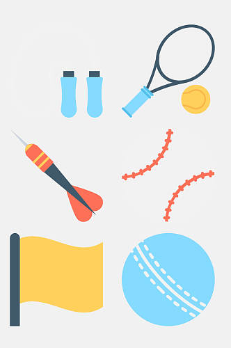 网球飞镖校园运动项目卡通免抠素材
