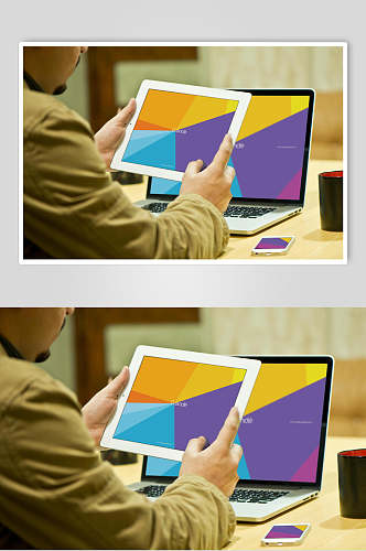 手拿平板界面样机